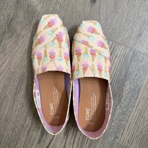 Toms, Size 6, Classic Alpargata with Ice Cream Print